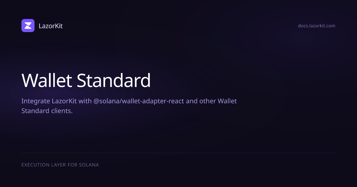 Wallet Reference Wallet Standard | LazorKit